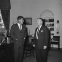 President_John_F._Kennedy_with_White_House_Staffer.jpg