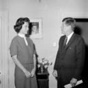 President_John_F._Kennedy_with_a_Former_White_House_Staff_Member.jpg