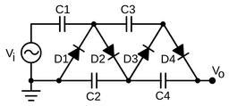 Cockcroft Walton voltage multiplier circuit.svg