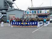 Marching Band of Naval Academy Line up in Keelung Naval Pier before Program 20140327b.jpg