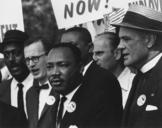 Civil Rights March on Washington, D.C. (Dr. Martin Luther King, Jr. and Mathew Ahmann in a crowd.) - NARA - 542015 - Restoration.png