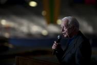 Former President Jimmy Carter speaks aboard USS Carl Vinson. (8515021031).jpg