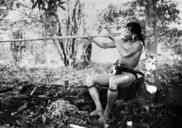 Borneo; a Kenya man demonstrating the blowpipe. Photograph Wellcome M0010879.jpg