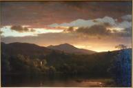 Twilight by Frederick Edwin Church, 1858, oil on canvas mounted on hardboard panel - De Young Museum - DSC00930.JPG